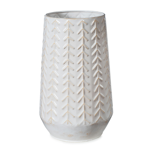 DISC Vase Navik Whitewash (29cmhx18cmd) #FI8368WH - Each