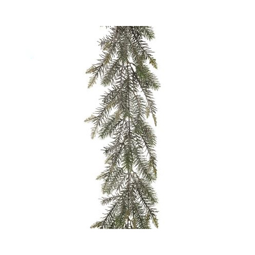 DISC Pine Garland Green with Silver Glitter 110cml #FIX0146WG - Each (Upkgd.) 