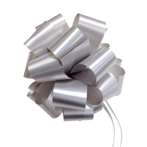 QuickBow Pull Bow Silver 30mm Satin Ribbon #GP30PSBIP05 - Roll of 12