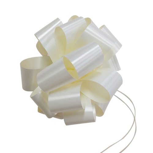 QuickBow Pull Bow Ivory 30mm Satin Ribbon #GP30PSBIP20 - Roll of 12 TEMPORARILY UNAVAILABLE