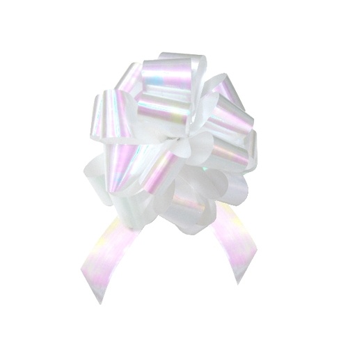 QuickBow Pull Bow Pearlescent White 30mm Satin Ribbon #GP30PSBIPP11 - Roll of 12TEMPORARILY UNAVAILABLE