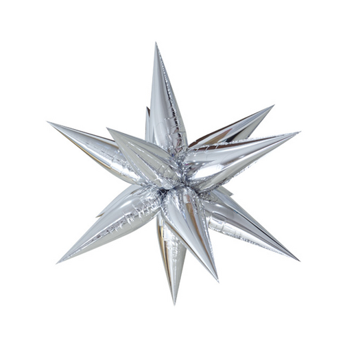 65cm Shape Foil Starburst Silver Air Fill ONLY #H0581 - Each (Pkgd.)