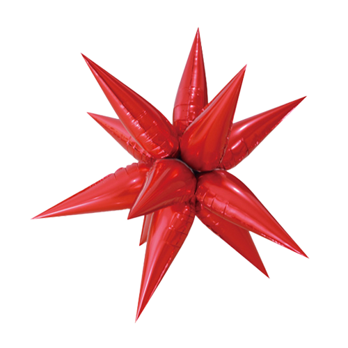65cm Starburst Red Foil Balloon Air Fill ONLY #H0586 - Each (Pkgd.)