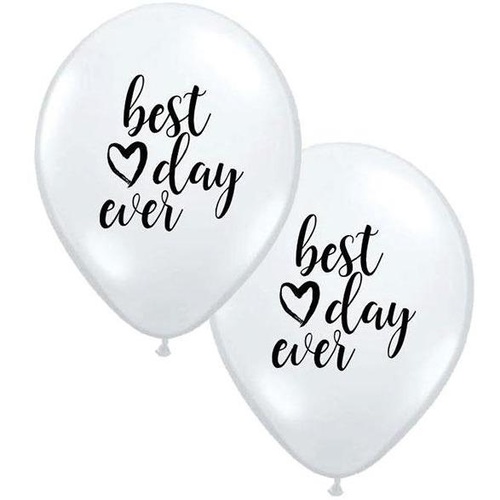 28cm Round White Best Day Ever #JT1001 - Pack of 50