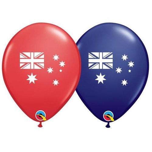 28cm Round Australian Flag Standard Red & Standard Dark Blue #JT1005 - Pack of 50