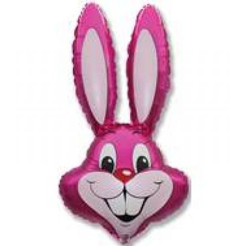 Shape Easter Bunny Head Metallic Hot Pink 89cm Foil Balloon #JTBHHP - Each (UnPkgd.) SOLD OUT 2021