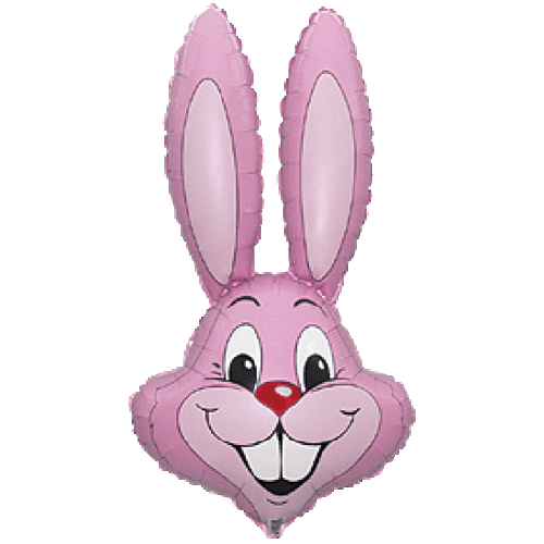 Shape Easter Bunny Head Metallic Light Pink 89cm Foil Balloon #JTBHLP - Each (UnPkgd.)