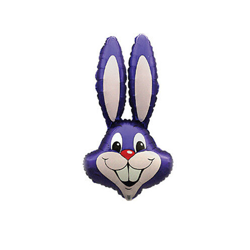 Shape Easter Bunny Head Metallic Purple 89cm Foil Balloon #JTBHPU - Each (UnPkgd.)