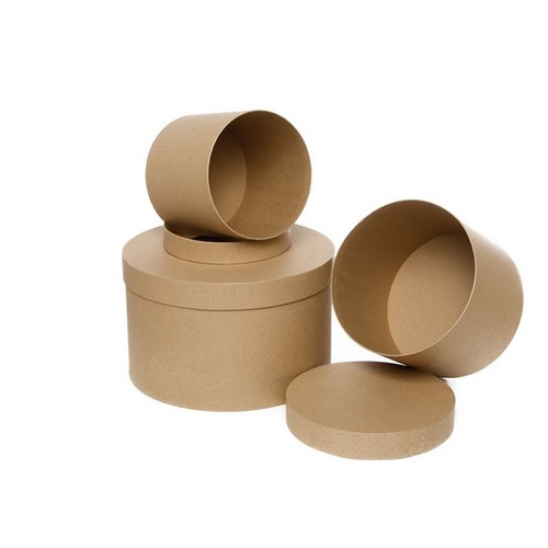 Hat Box Round Brown Kraft #KC2302BR - Set of 3 TEMPORARILY UNAVAILABLE