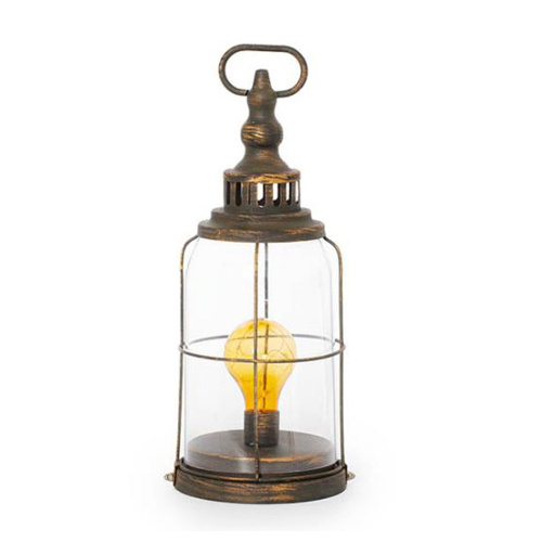  Metal Lantern with String Lights Brass Gold (13.x35cm)  #KC33009194GO - Each