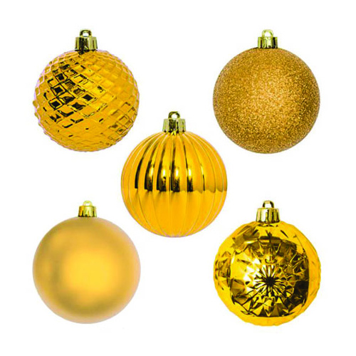 Christmas Hanging Bauble Gold (7cm) #KC33009201GO - Pack of 30