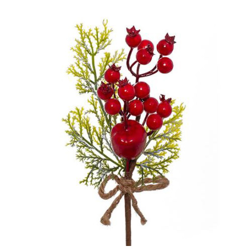Christmas Apple Berry Pick Red (25cm)  #KC33009320RD - Set of 4
