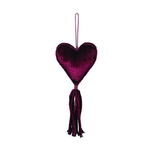 Christmas Hanging Fabric Heart with Tassel Red (10cm)  #KC33009391RD - Each