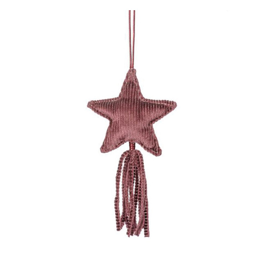 Christmas Hanging Fabric Star with Tassel Pink (10cm)  #KC33009392PK - Each