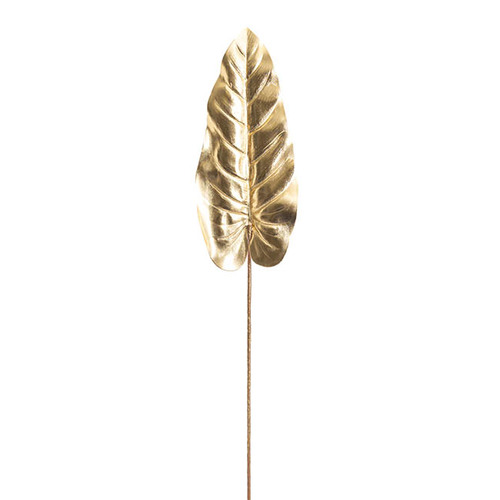 Monstera Narrow Long Philo Leaf Metallic Gold 84cml #KC470027GO - Each