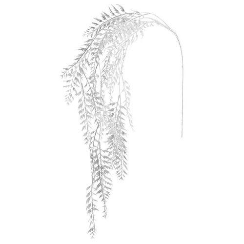 Bamboo Leaf Spray Hanging Metallic Silver 105cml #KC4734002SI - Each (Upkgd.)
