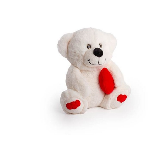 Soft Toy Pookey Bear with Heart White 25cm #KC4808675WH - Each TEMPORARILY UNAVAILABLE