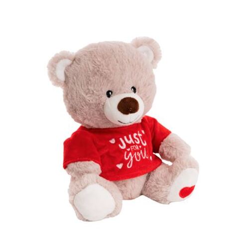 Soft Toy Cute Baby Bear With T-Shirt Grey 21cm #KC4808705GY - Each