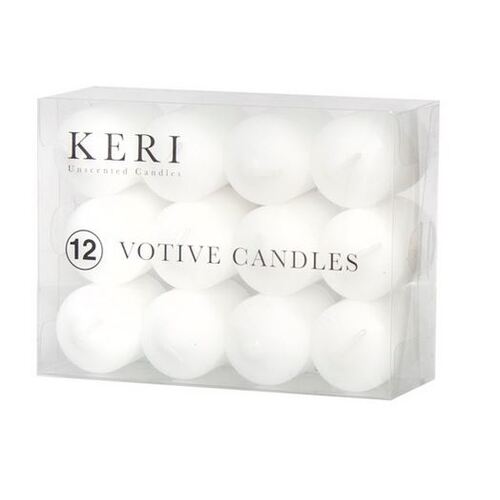 Votive Candle White (3.7x5.5cmH) #KC51090013 - Pack of 12 (Pkgd.)