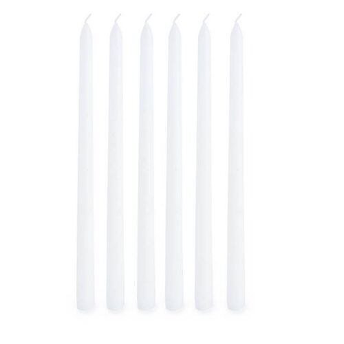 Taper Dinner Candle White (25cmH) #KC51090019WH - Pack of 6 (Pkgd.)