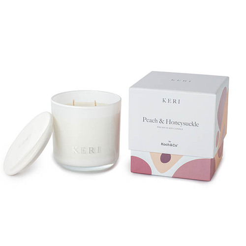 Candle Soy Luxury Indulgence Peach & Honeysuckle 390g #KC51110081 - Each