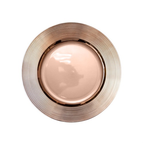 Charger Plate Ripple (33cmD) Chrome Rose Gold #KCCP011CRGO - Each