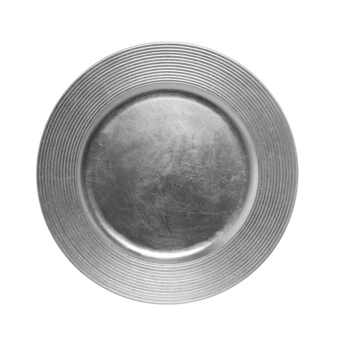 Charger Plate Ripple (33cmD) Silver #KCCP011SI - Each