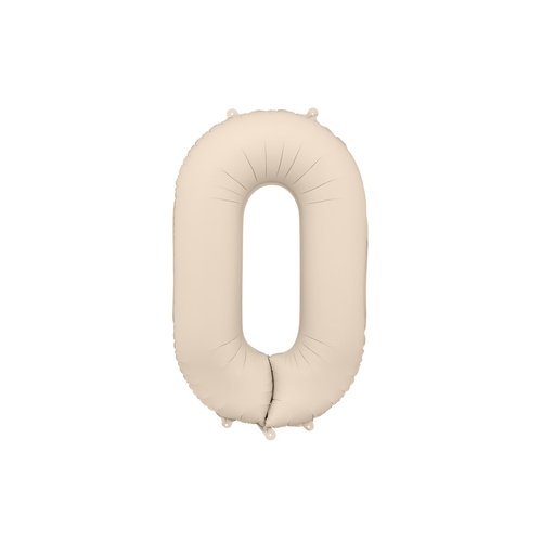 86cm Number 0 Beige / Grey Foil Balloon #PDFB1T-0-013J - Each (Pkgd.)