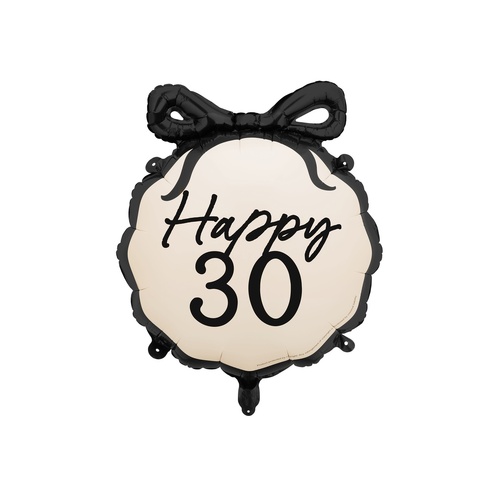 53cm Happy 30 Black Foil Balloon #PDFB26630 - Each (Pkgd.)