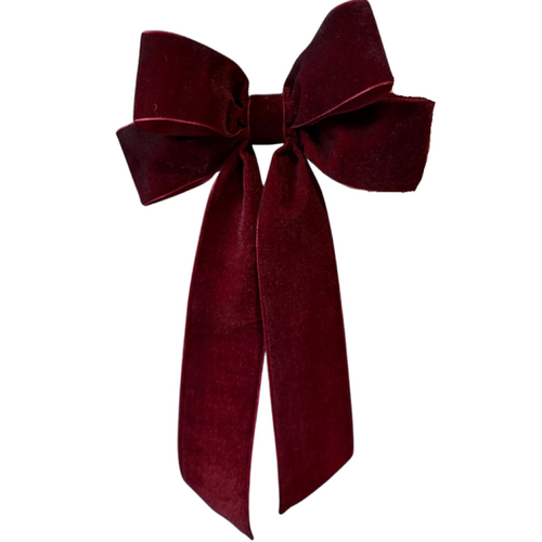 Bow Velvet Burgundy Pre-Made 16cm x 24cm #SWBOWBUR - Each